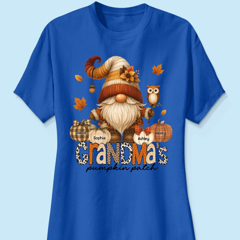 Grandma's Pumpkin Patch Cute Fall Gnome Personalized Sweatshirt, Cozy Fall Shirt for Grandma, Mom