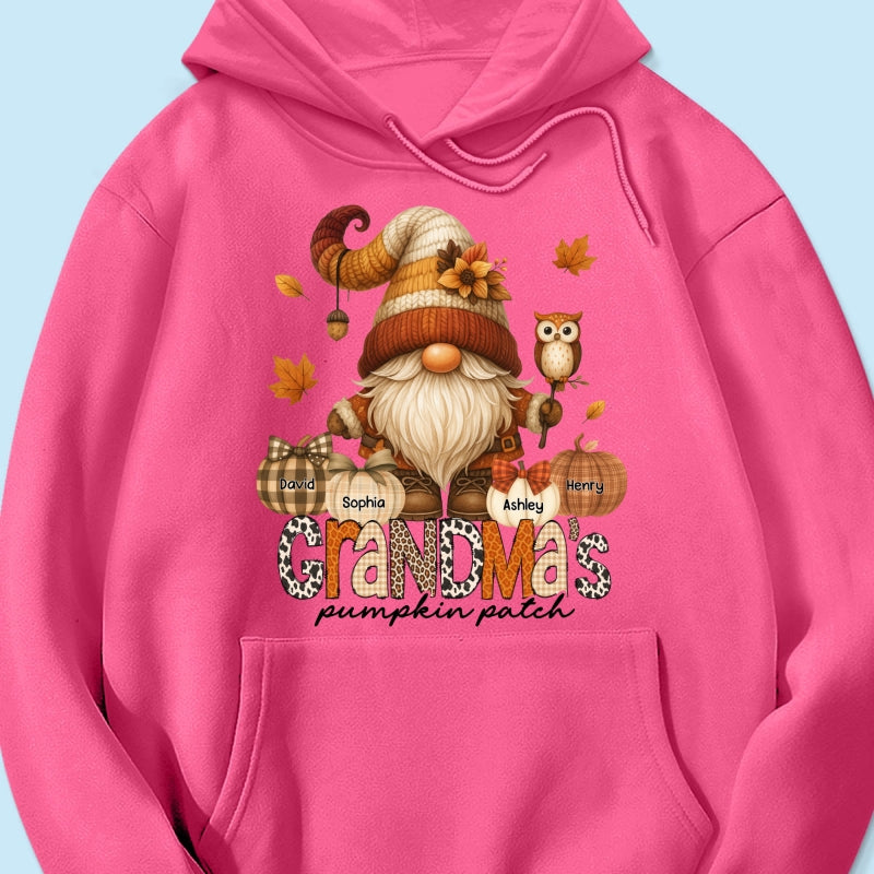 Grandma's Pumpkin Patch Cute Fall Gnome Personalized Sweatshirt, Cozy Fall Shirt for Grandma, Mom