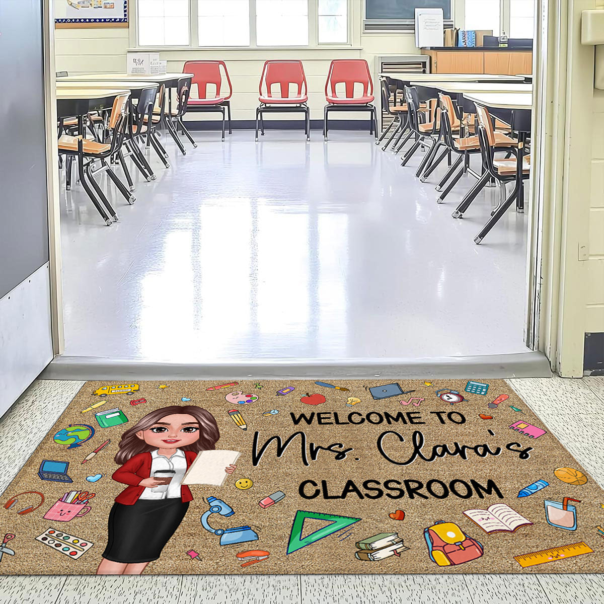 Teacher Things Welcome To Classroom - Personalized Doormat - Gift For Teacher