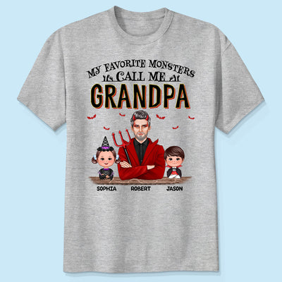 Halloween Favorite Monsters Call Me Dad Grandpa Personalized Shirt