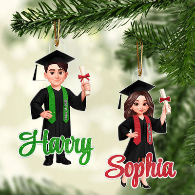 3D Effect Senior - Personalized Acrylic Ornament - Christmas Gift Graduation Gift For Daugter Son Granddaughter Grandson