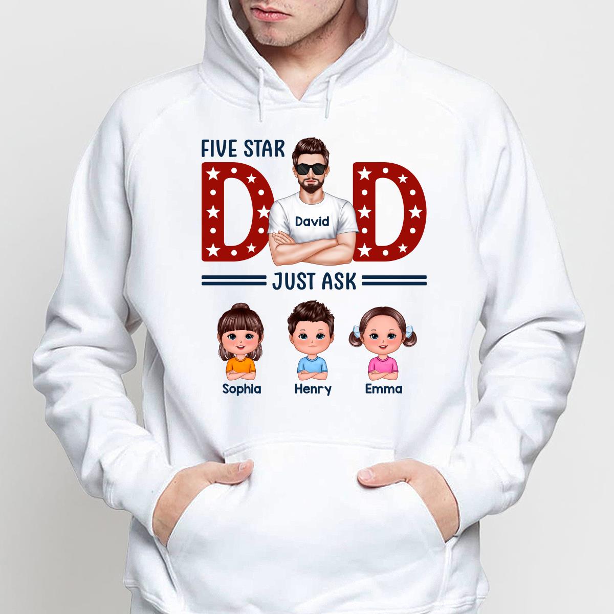 Five Star Dad Just Ask Kids Personalized Shirt