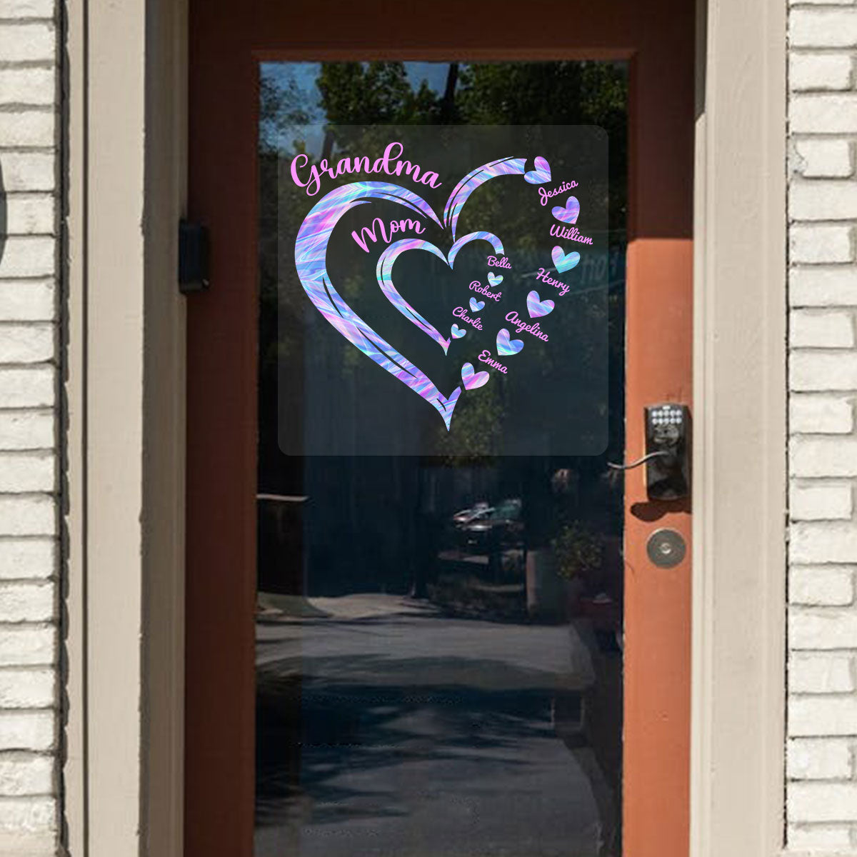 Grandma Mom Heart In Heart Decor Gift Personalized Decal