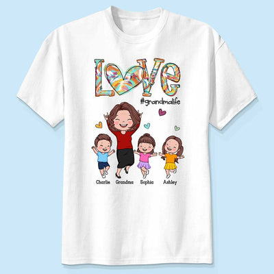 LOVE Grandma Life Colorful Painting Heart Personalized Shirt