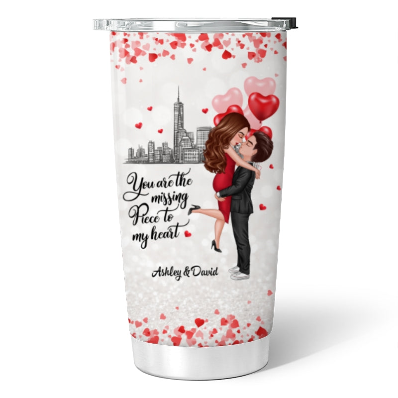 The Missing Piece To My Heart Couple Personalized Tumbler