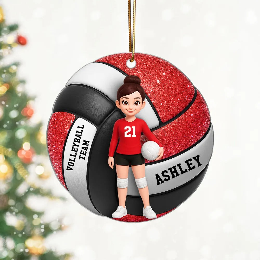 Custom Sports Keepsake - Personalized 3D Sport Acrylic Ornament - Christmas Gift for Son, Daughter, Grandson, Granddaughter