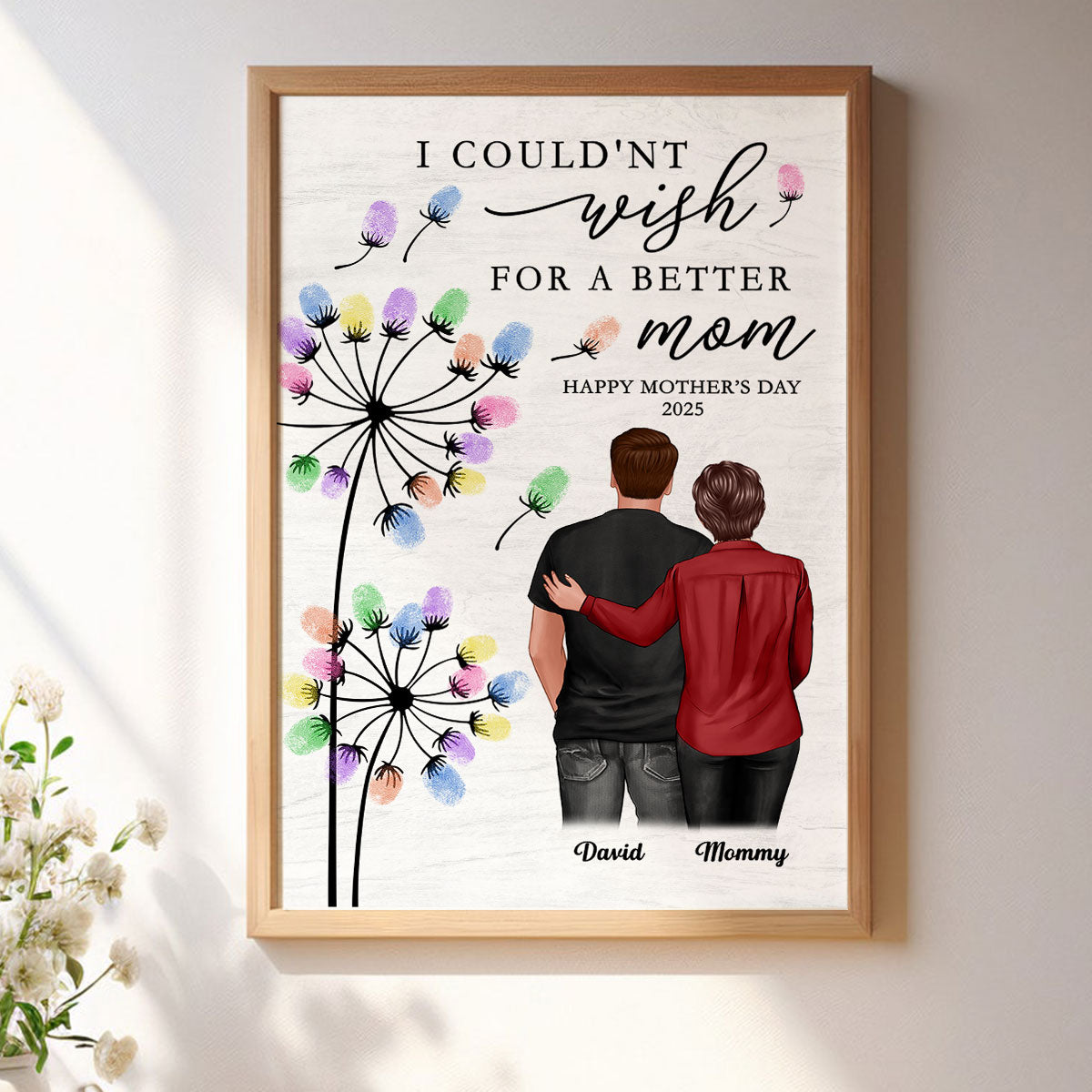 I Couldn't Wish For A Better Mom Personalized Poster, Mother's Day gift