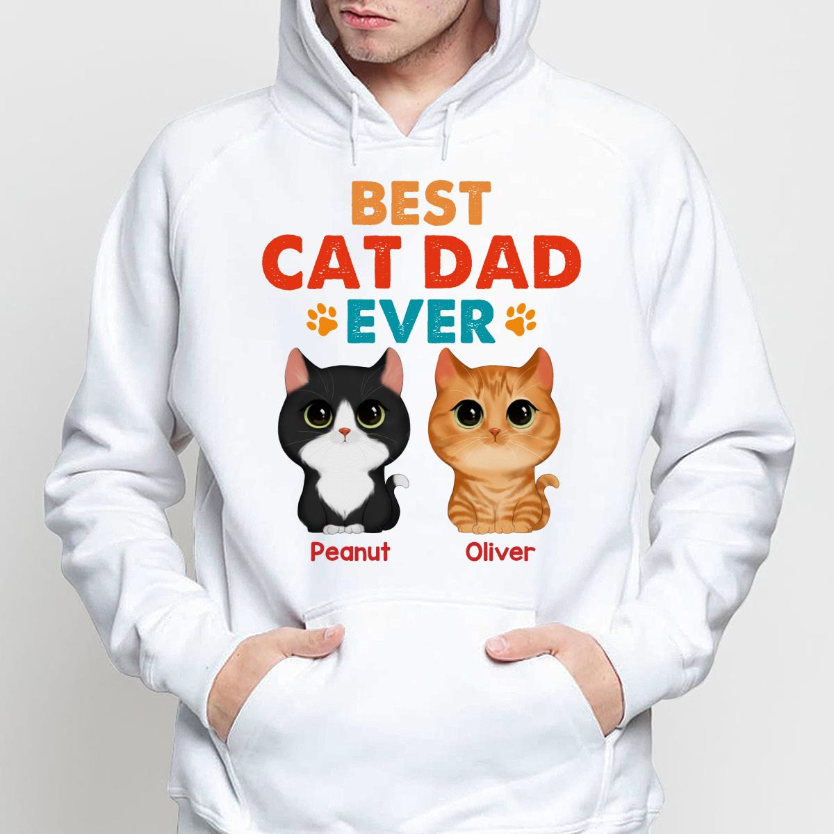 Watercolor Cute Cats Best Cat Dad Ever Retro Gift For Cat Dad Cat Lovers Personalized Shirt