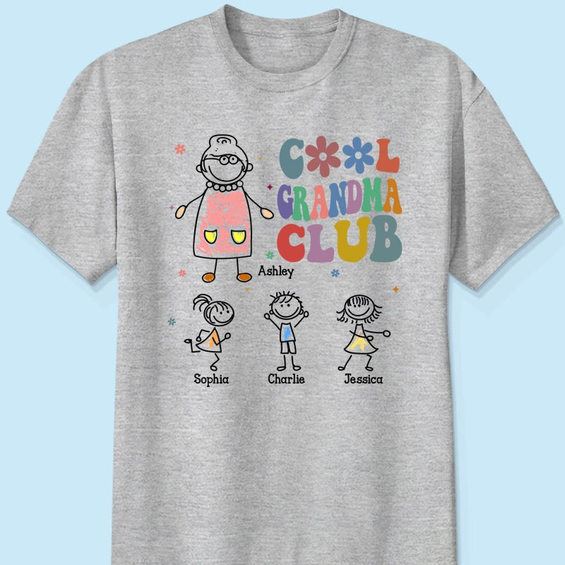 Cool Grandma Club Drawing Personalized Shirt