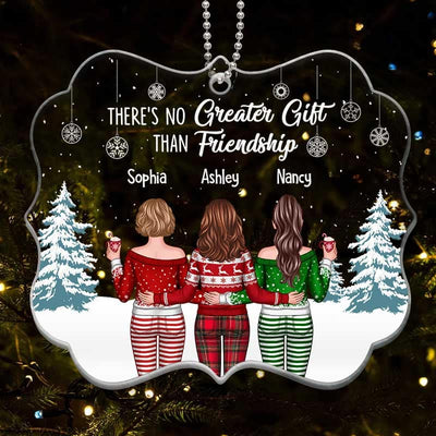 Christmas Besties Back View In Snow Personalized Acrylic Ornament