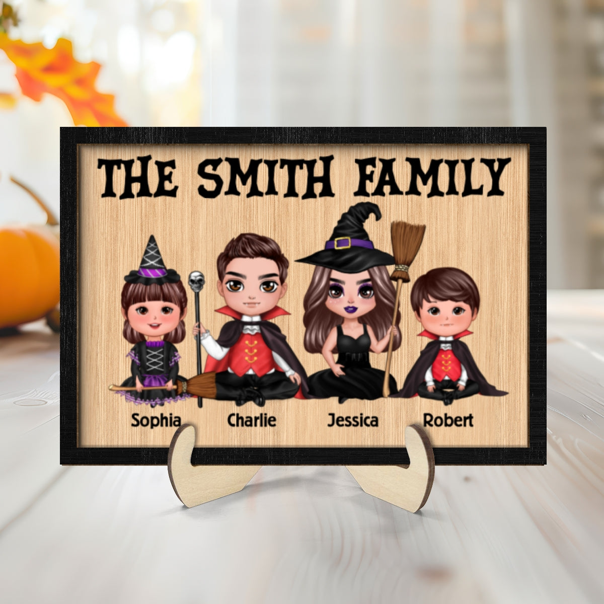 In This House Halloween Family Personalized 2-Layer Wooden Plaque, Halloween Decoration