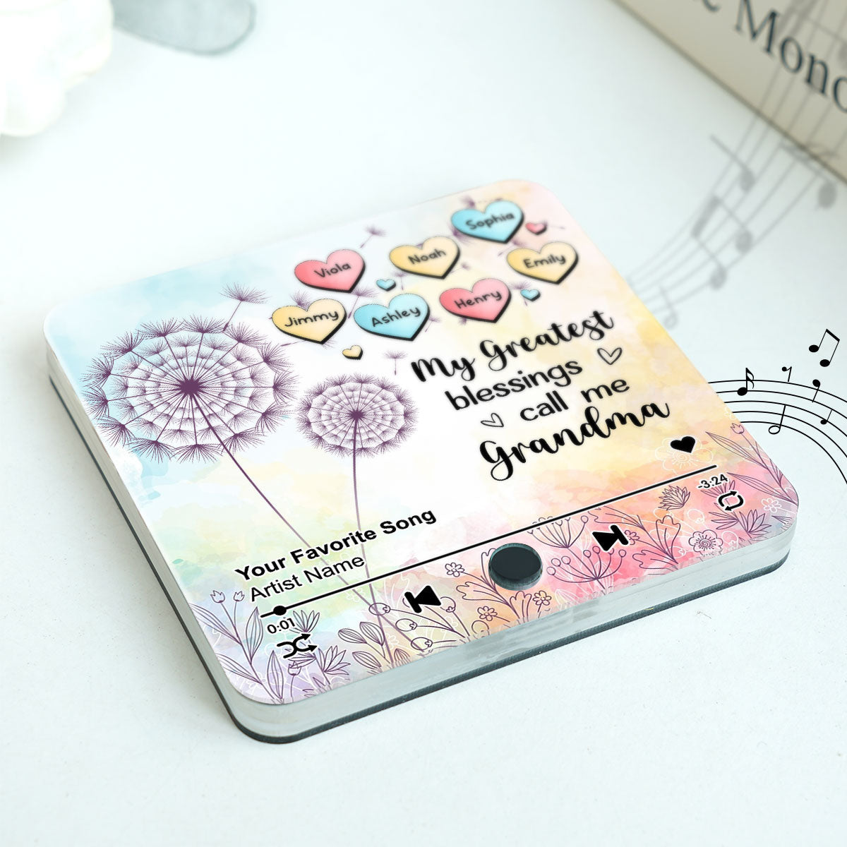 My Greatest Blessing Call Me Grandma Personalized Music Fridge Magnet, Custom Any Song You Want, Birthday, Gift for Grandma