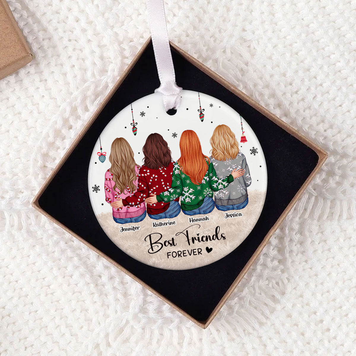 Personalized Best Friends Ornament Gift, Personalized Friendship Gift, Soul Sister Christmas Gift for Best Friend, Long Distance Friendship Gift
