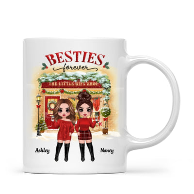 Christmas Gift Shop Best Friends Sisters Personalized Mug