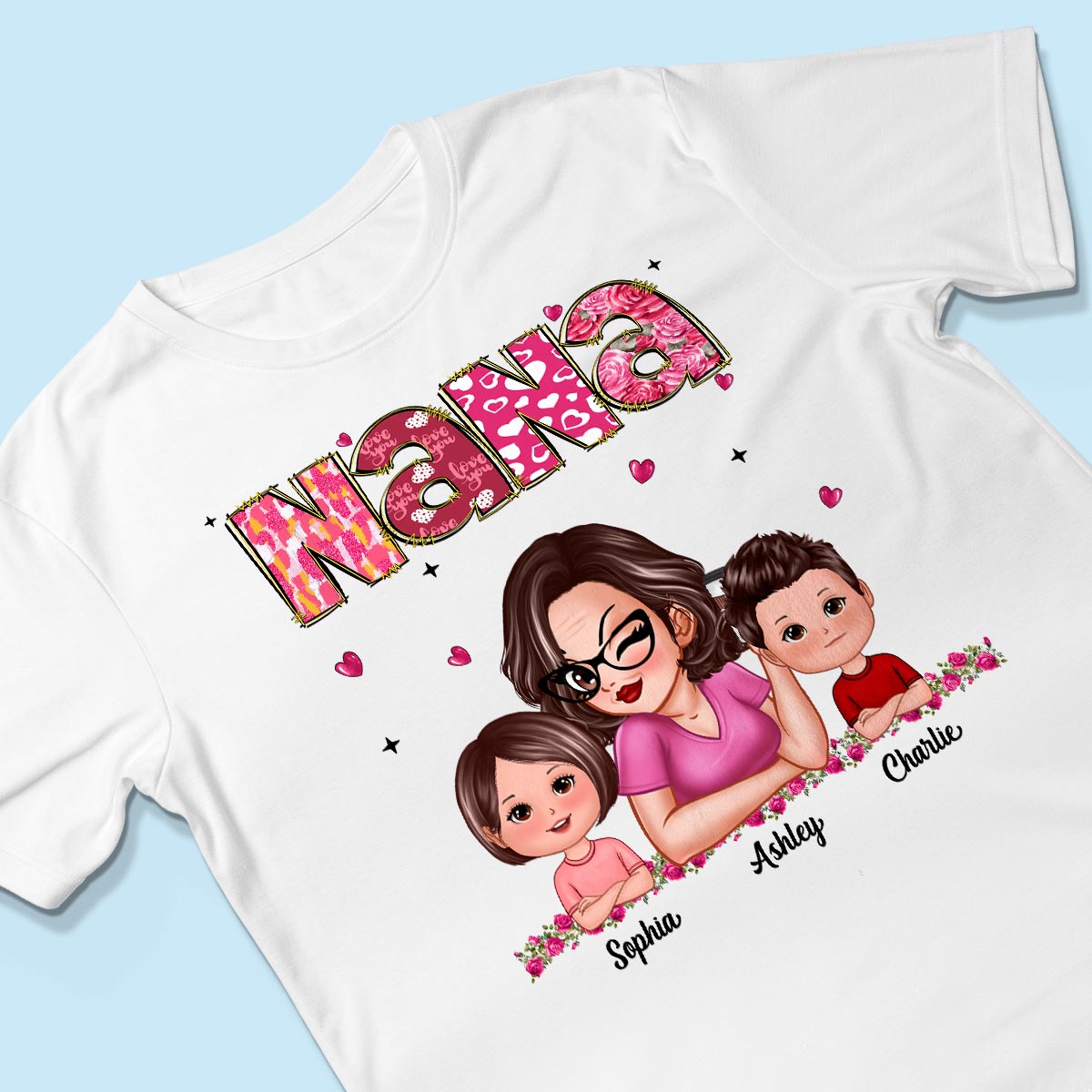 Grandma And Grandkids  Personalized Shirt,  Gift For Grandma
