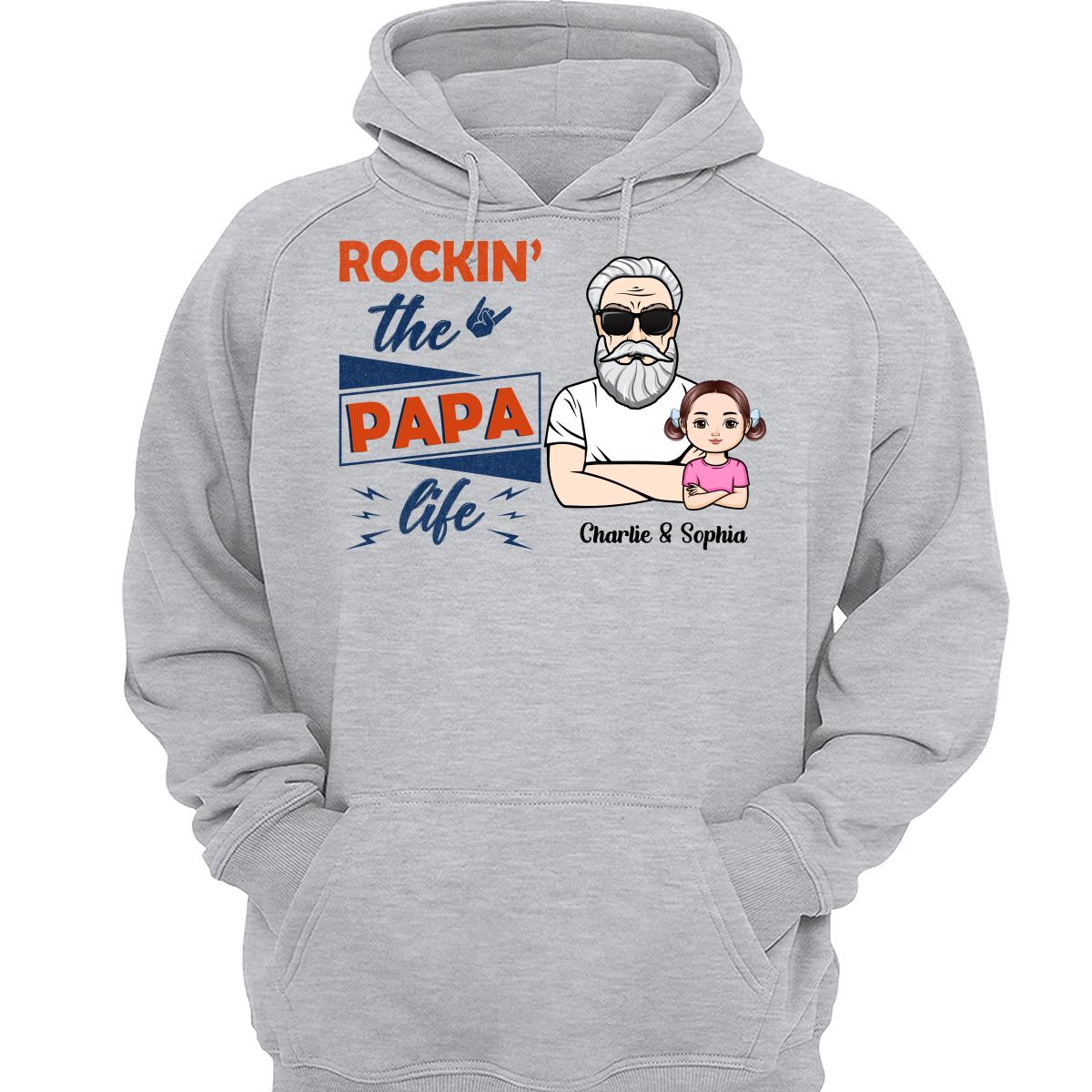 Rockin‘ The Dad Grandpa Life Crossed Arm Personalized Shirt