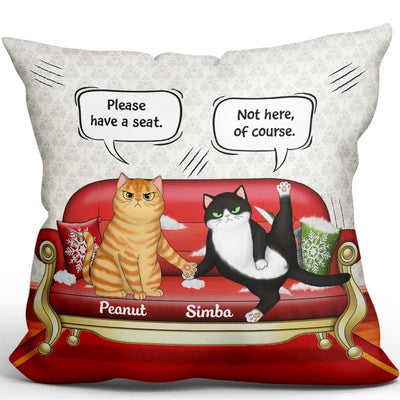 Cats Scratching Sofa Personalized Pillow