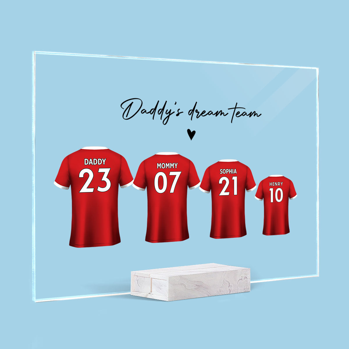 Daddy's Team Soccer Shirt Personalized Acrylic Plaque