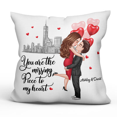 The Missing Piece To My Heart Valentine‘s Day Gift For Him, Gift For Her Personalized Pillow