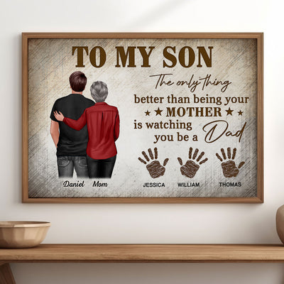 Retro Vintage To My Son Watching You Be A Dad - Personalized Poster - Father's Day Gift For Son