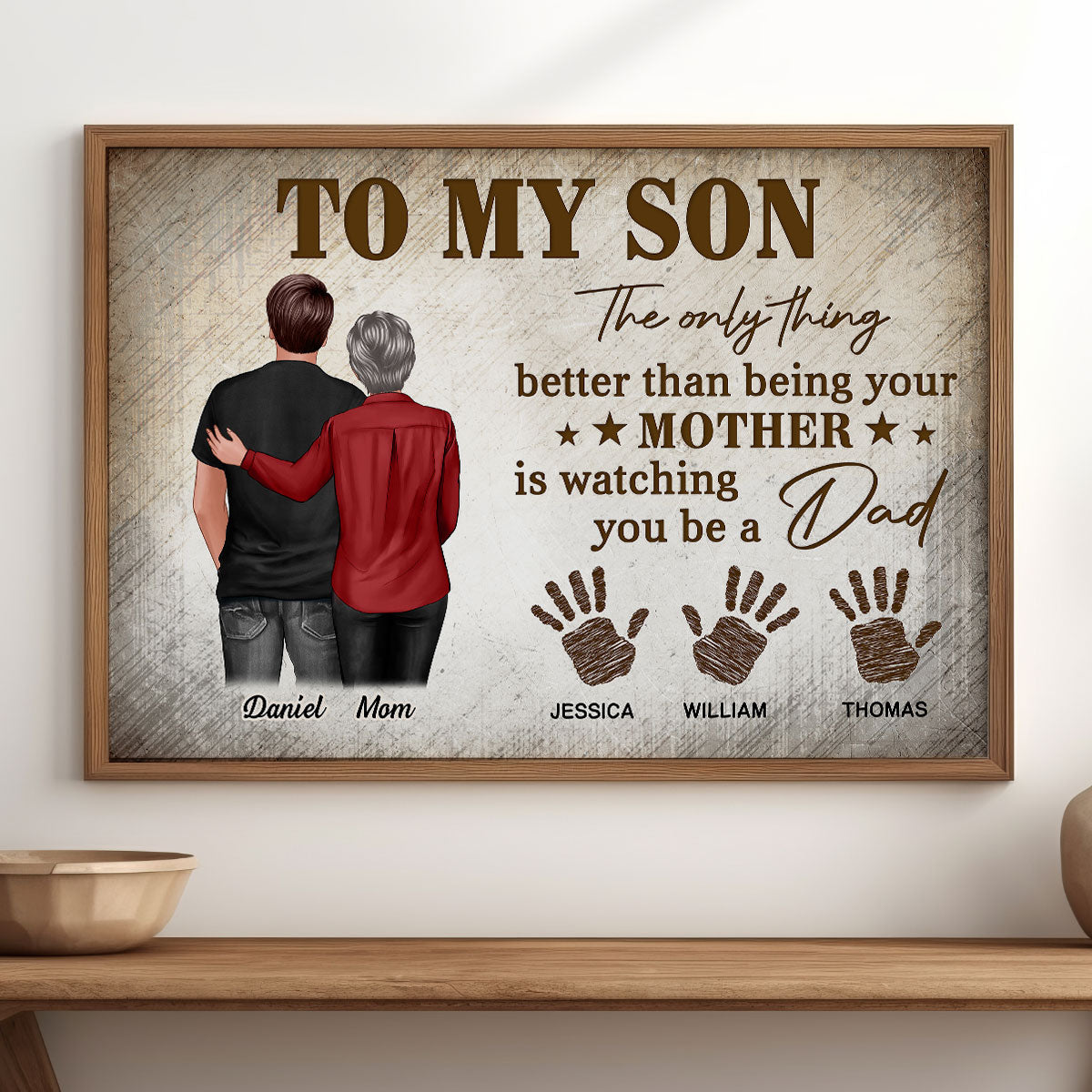 Retro Vintage To My Son Watching You Be A Dad - Personalized Poster - Father's Day Gift For Son