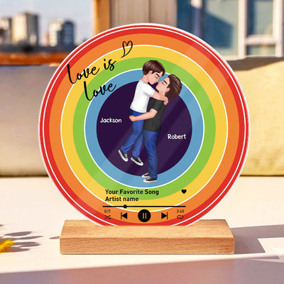 Custom Song  LGBTQ Couple Personalzied Acrylic Record, Anniversary gift, Pride Month gift for him, for her