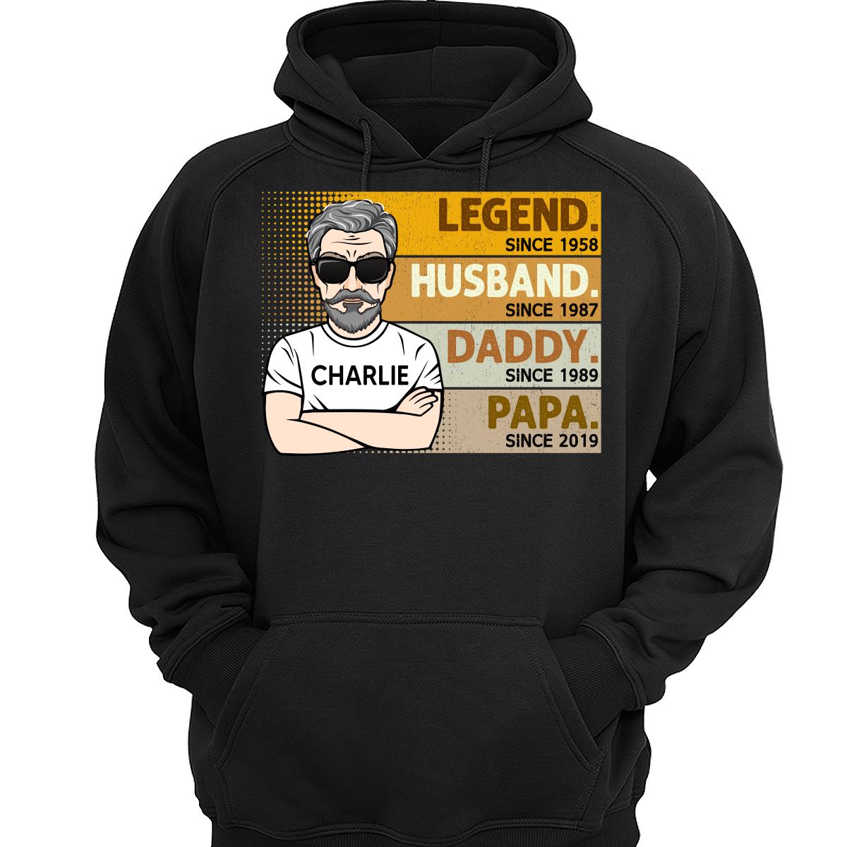 Retro The Legend Grandpa Gift For Grandpa Personalized Shirt