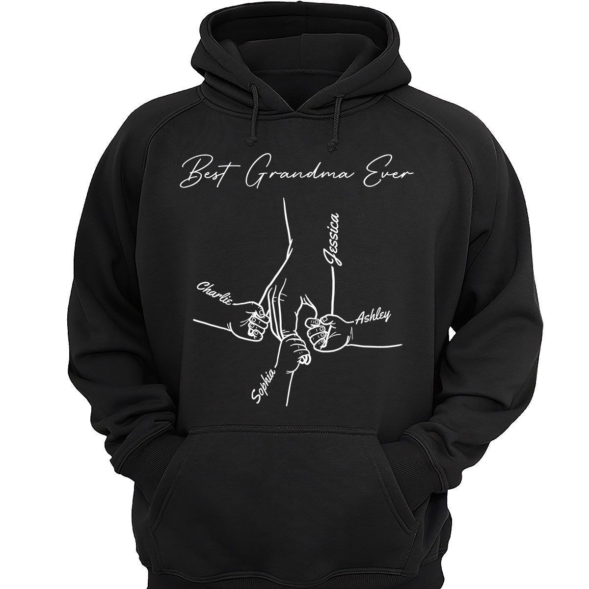 Best Dad Mom Grandma Grandpa Ever Hands Outline Personalized Shirt