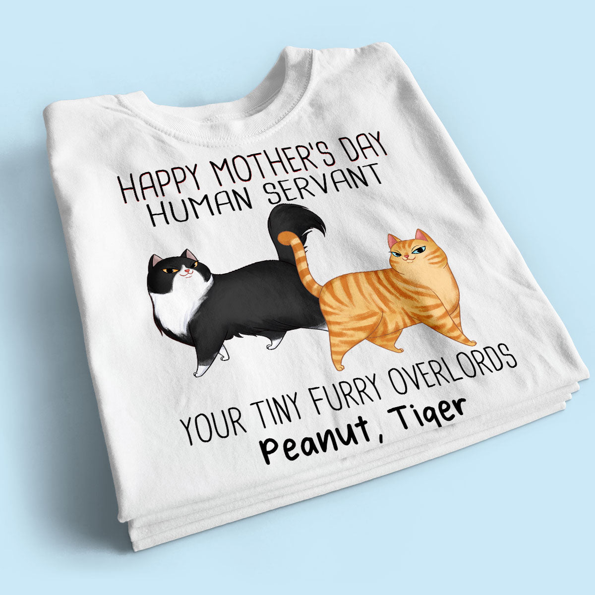 Cartoon Walking Cats Happy Mother‘s Day Cat Human Servant Personalized Shirt