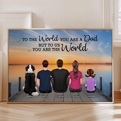 Lake Landscape To The World You Are A Dad Personalized Poster| Heartfelt Father's Day Gift For Dad, Husband