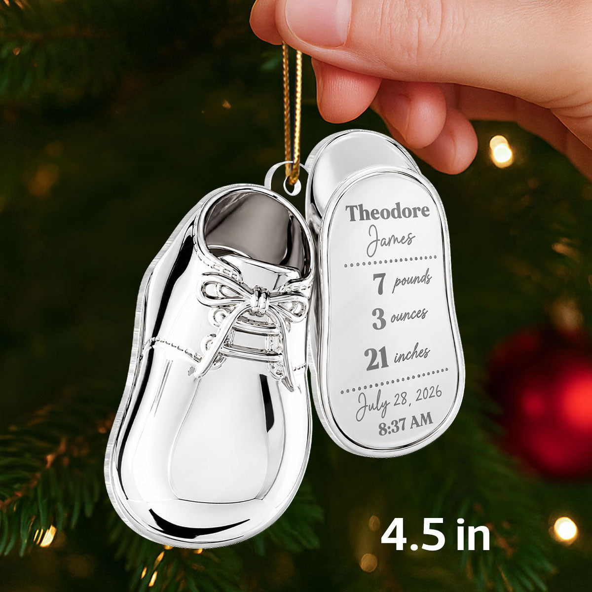 Baby Birth Stats 2D Flat - Personalized Acrylic Ornament - Newborn Christmas Gift for Mom, Dad