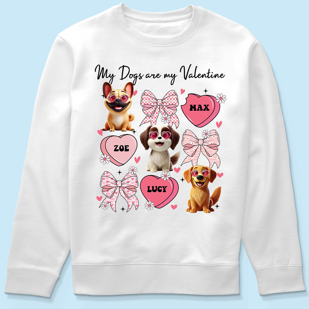 My Dogs Are My  Coquette Cute Cartoon Dog  Gift For Dog Lover Personalized Shirt