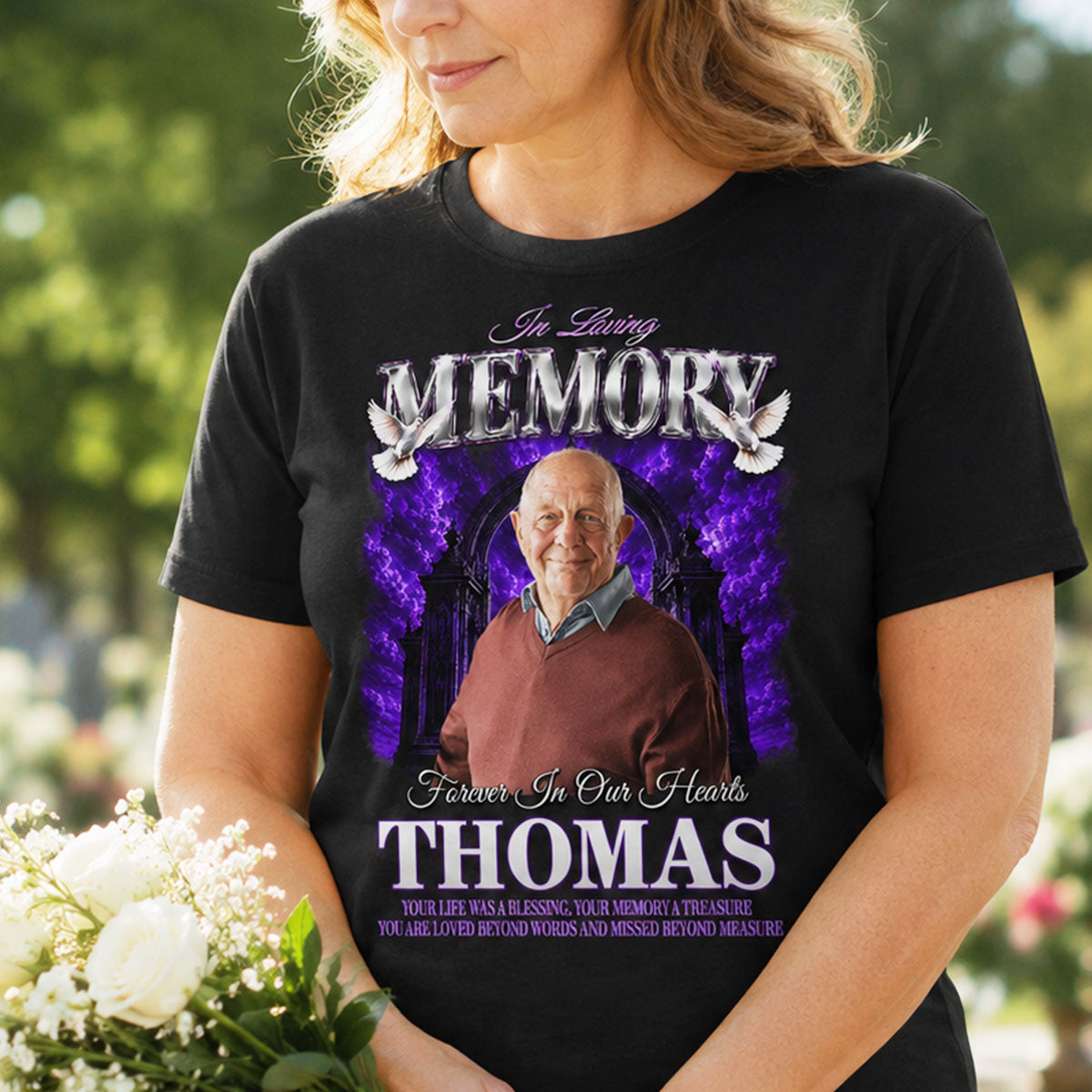 In Loving Memory Custom Photo - Personalized Shirt - Memorial Gift, Sympathy Gift, Celebration of Life