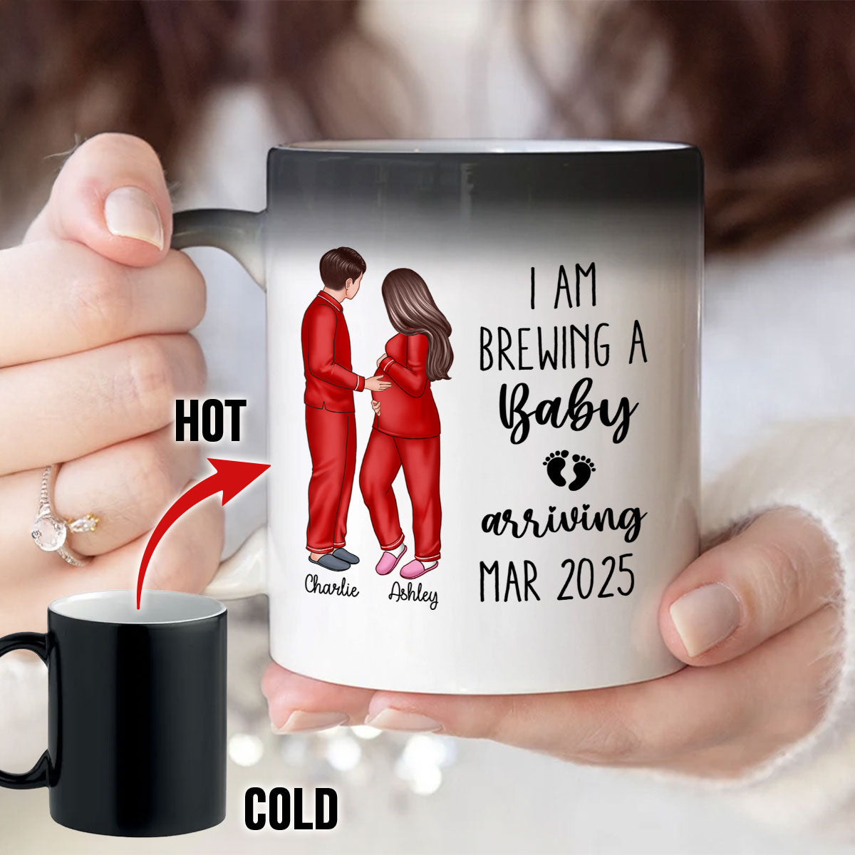 We’re Pregnant Secret Message, Hidden message Personalized Color Changing Mug, Pregnancy Reveal, Pregnancy Announcement, Baby Announcement