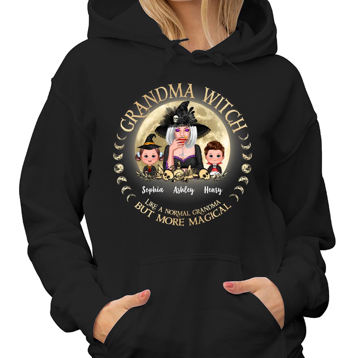 Grandma Mom Witch And Kids Circle Personalized Shirt