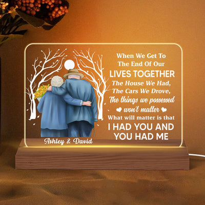 To The End Of Our Lives Couple Personalized Custom Shape LED Night Light LED Lamp