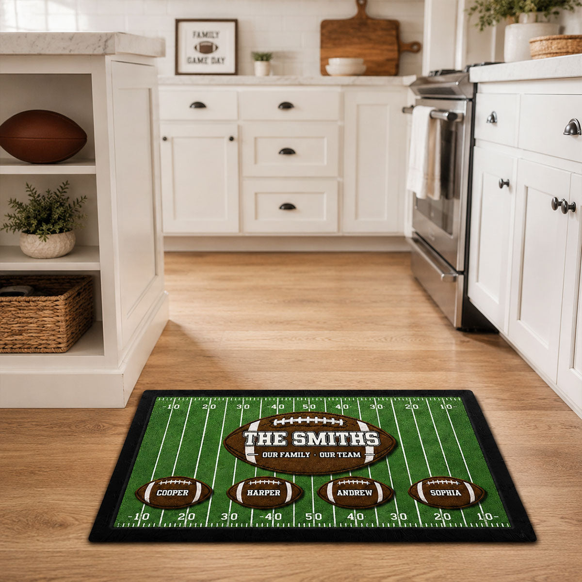 Our Family Our Team Football - Personalized Doormat - Gift for Football Families