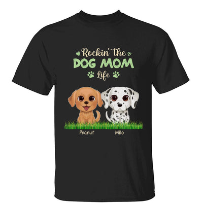 Watercolor Cute Dogs Rockin‘ The Dog Mom Life Personalized Shirt