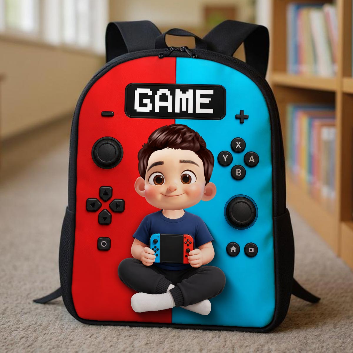 Gamer Boy Controller - Personalized Backpack - Back To School Gift For Young Gamers