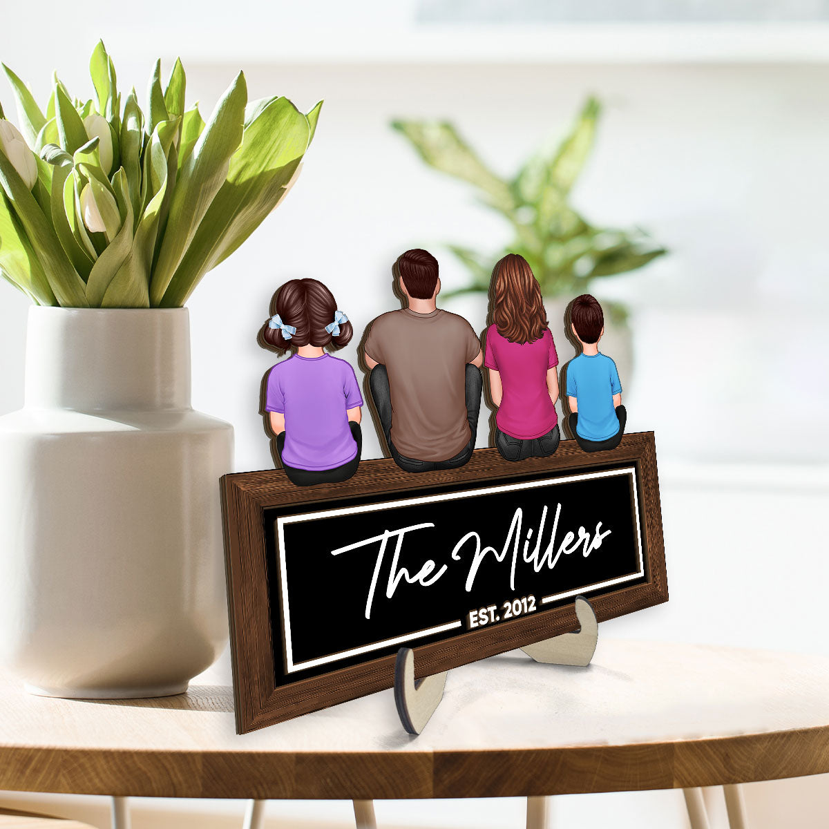 Dad's Pride - Family Showcase Wooden Plaque - Father's Day Gift