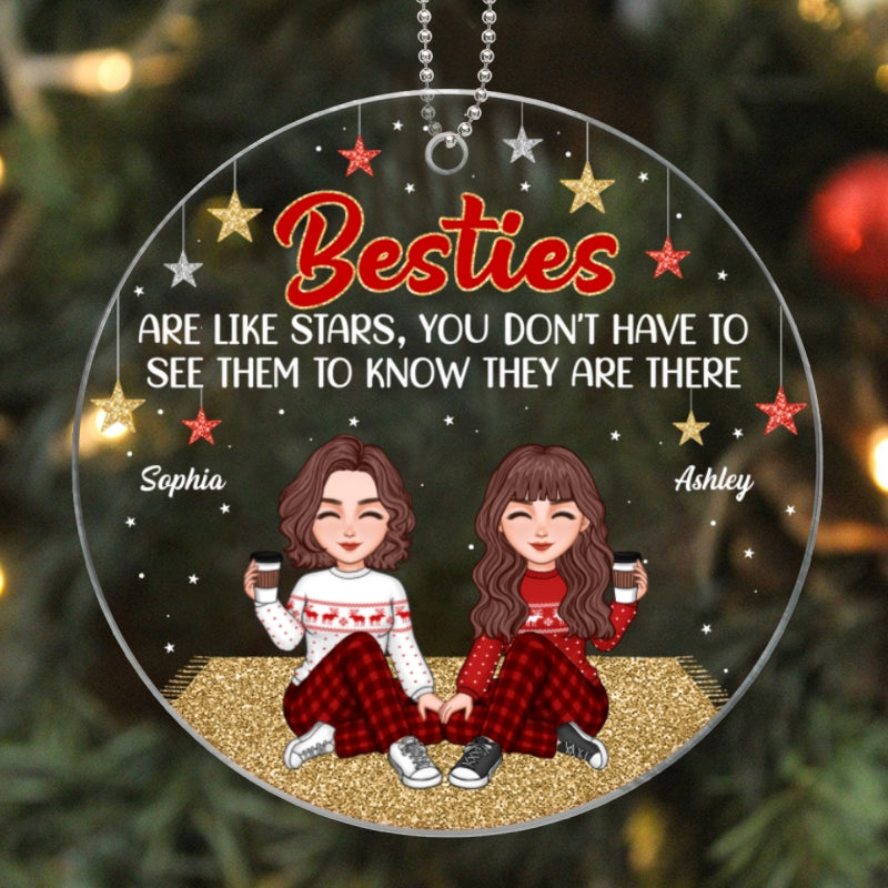 Besties Sisters Are Like Stars Cool Girls Personalized Acrylic Ornament