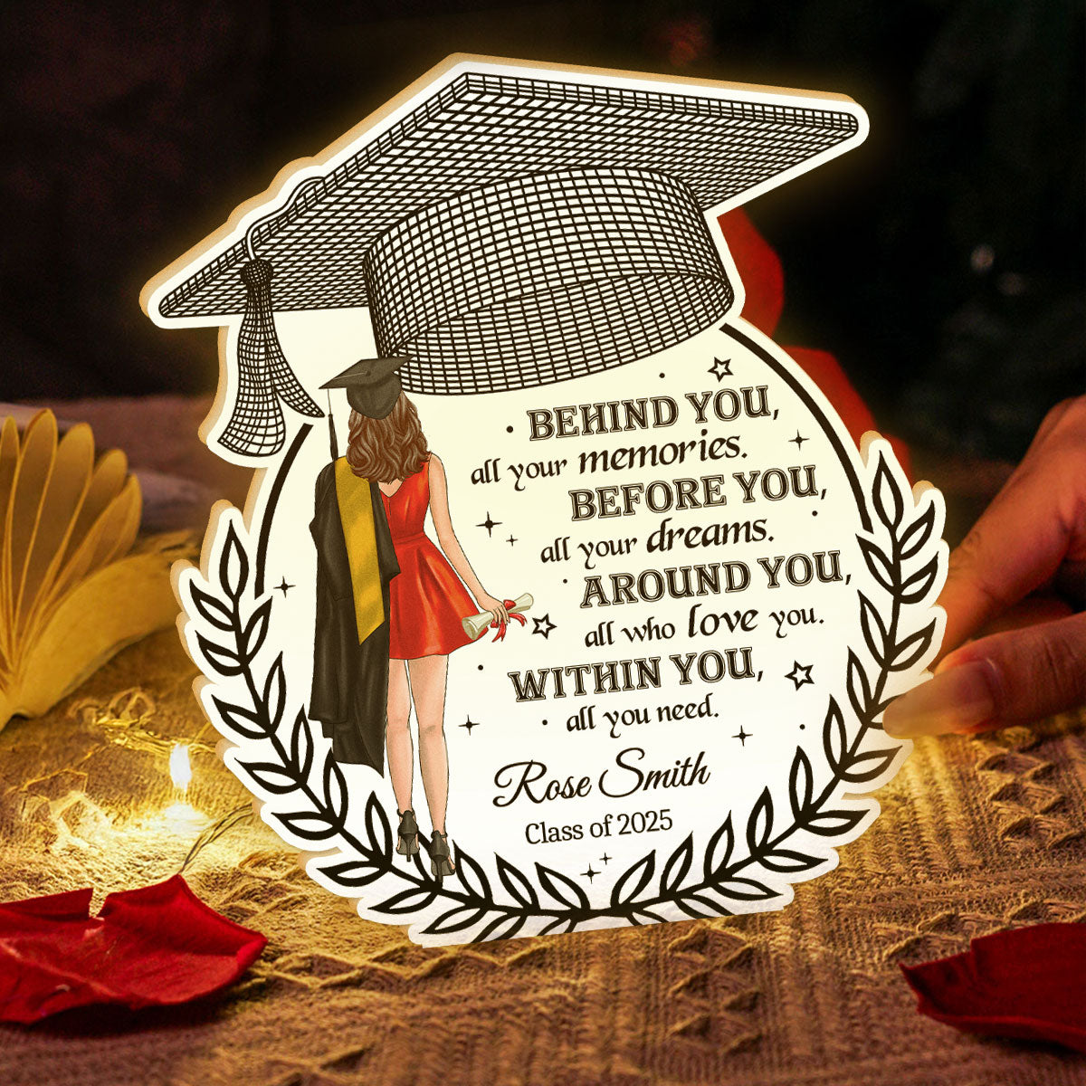Behind You All Your Memories Graduation Gift Personalized Light Box