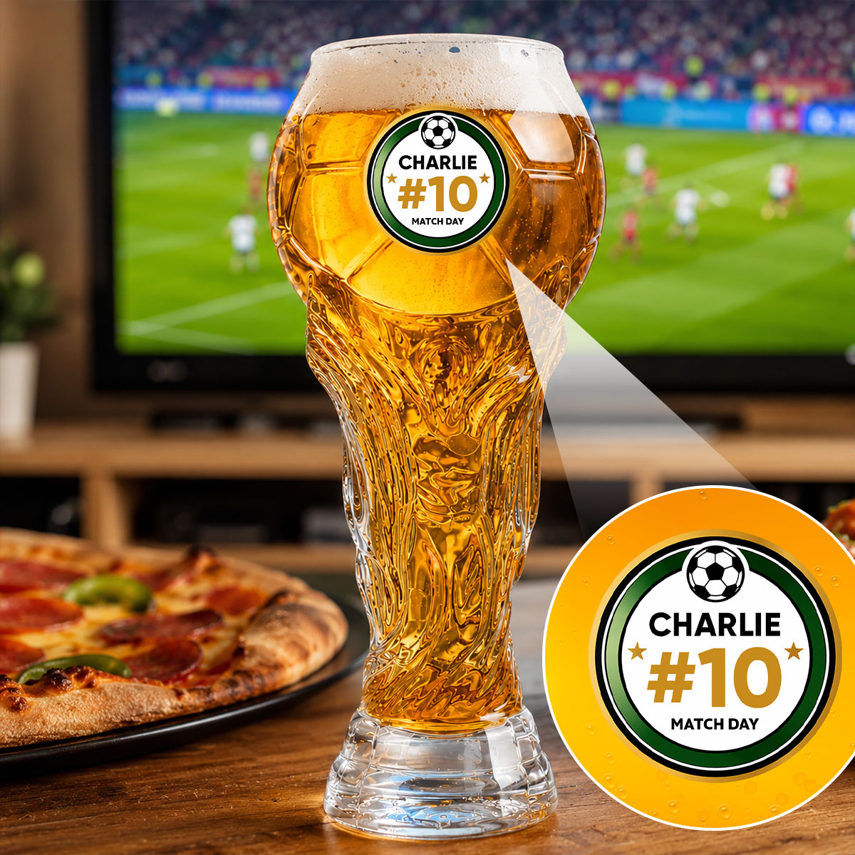 World Cup 2026 Match Day Football Soccer Game - Personalized Trophy Beer Glass - Birthday Gift for Him, Gift for Dad