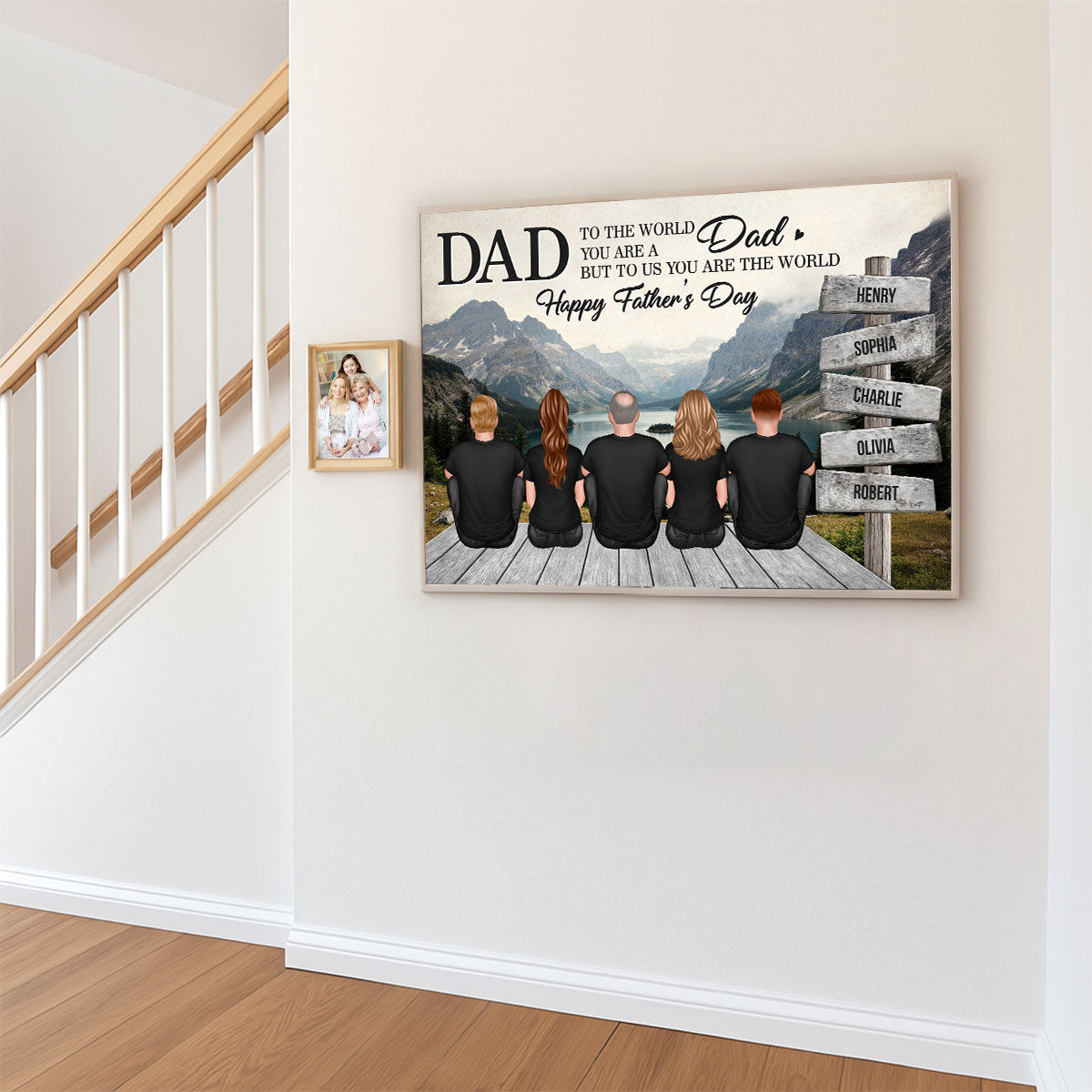 Mountain Landscape Dad You Are The World Personalized Poster, Father's Day Gift For Dad