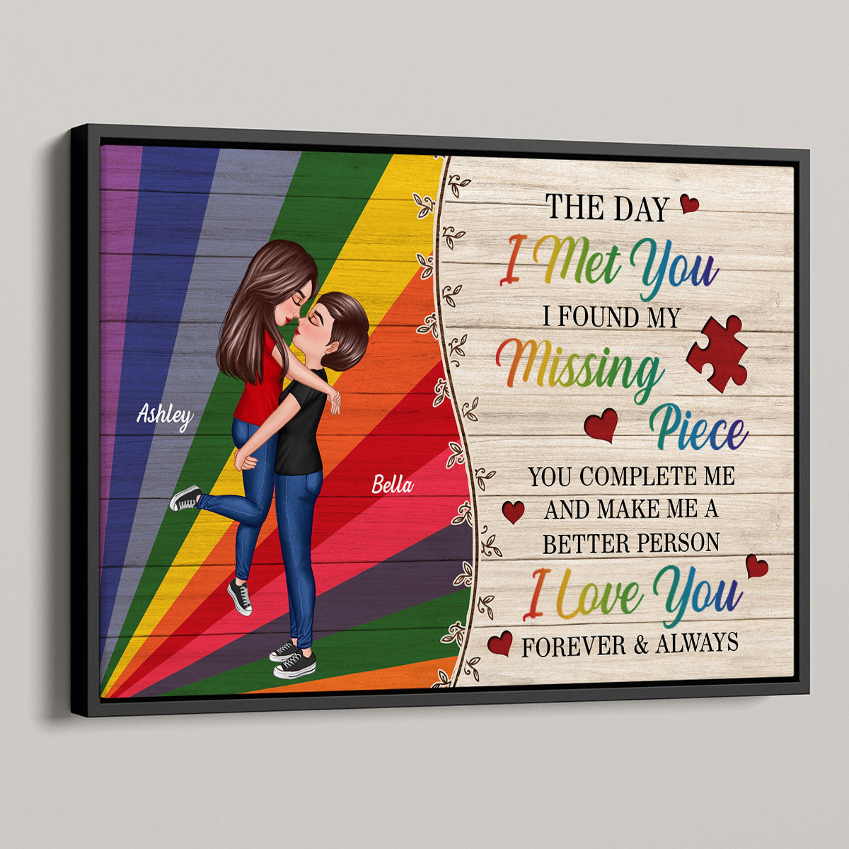 The Day I Met You Lesbian Couple LGBT Personalized Poster, Pride Month Gift