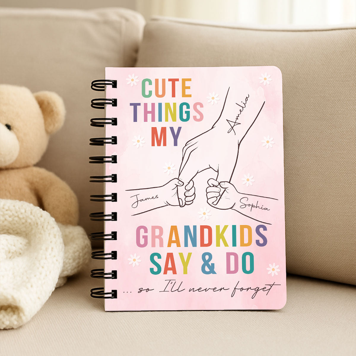 Cutest Things My Grandkids Say & Do Personalized Spiral Notebook Journal, Memory Book