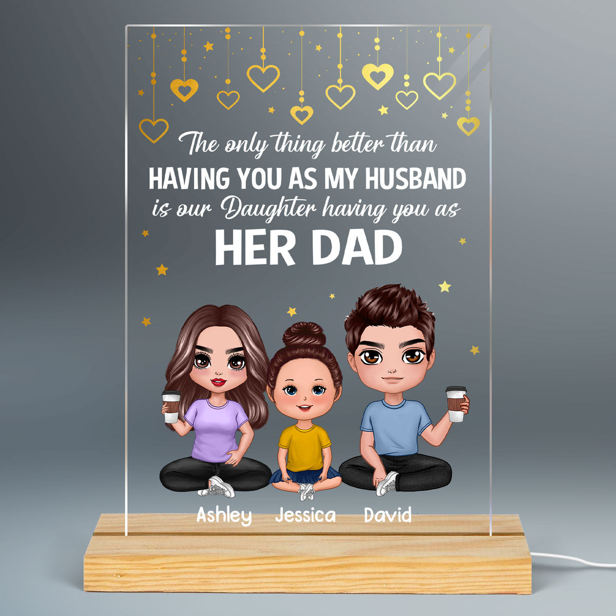 Our Children Having You As Daddy Personalized Rectangle LED Night Light
