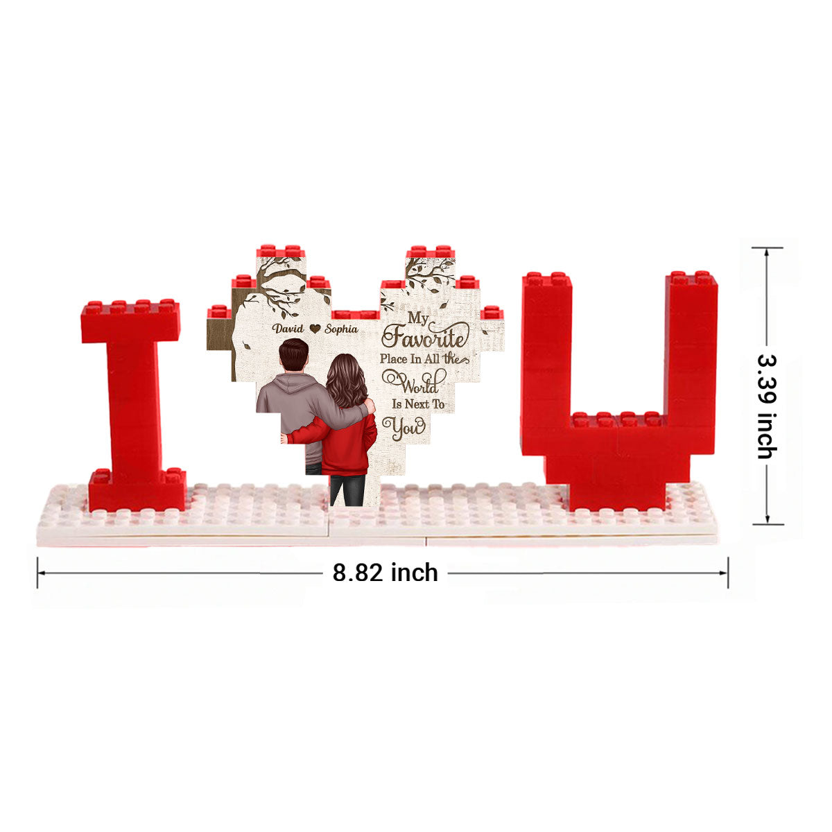 Personalized Building Blocks Puzzle, Couple Favorite Place, I Love You Block Puzzle, Birthday, Anniversary Gifts for Her & for Him