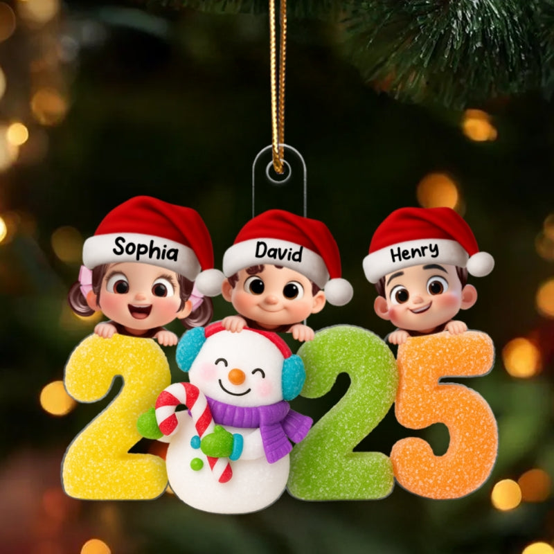 Grandkids Sweat Candy 2025 - Personalized Acrylic Ornament