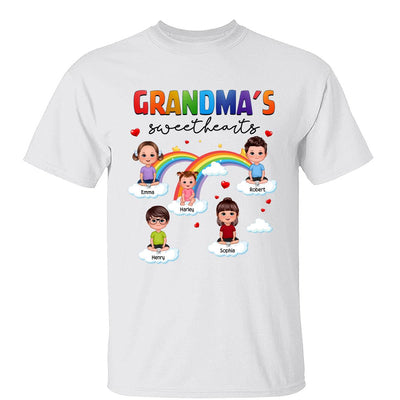 Doll Kids Sitting Grandma Sweethearts Rainbow Personalized Shirt